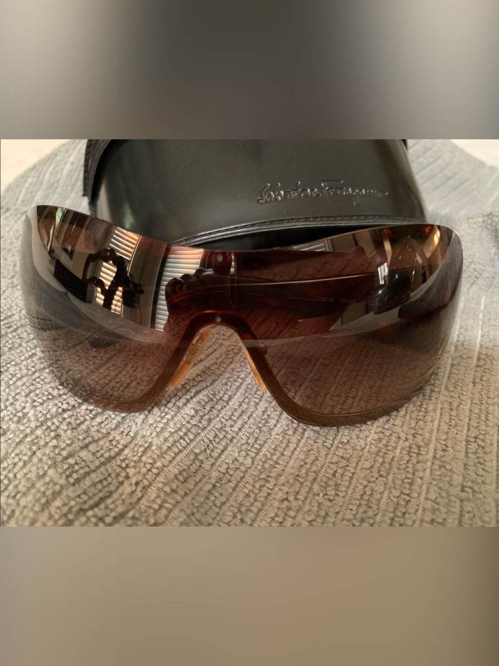 Salvatore Ferragamo Brown Gradient Shield Sunglasses
